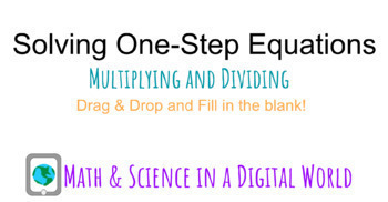 Preview of Solving One-Step Equations Multiplying and Dividing Slides Assignment