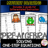 Solving One-Step Equations Mystery Picture Drawing | 3 Dif