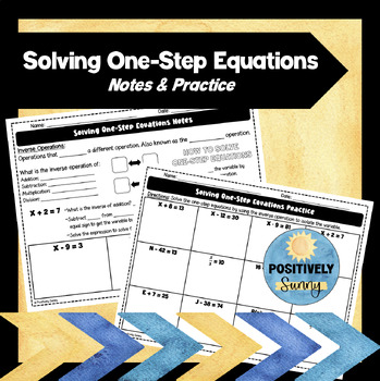 Preview of Solving One-Step Equations - Notes & Practice