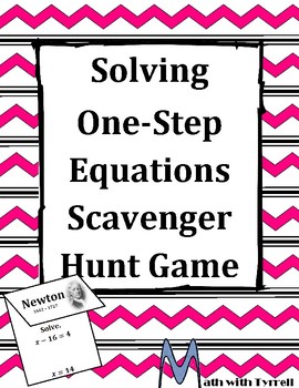 Preview of Solving One-Step Equations Scavenger Hunt Game