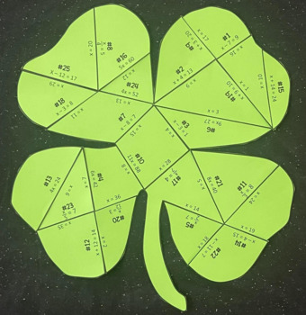 Preview of Solving One Step Equations Puzzle - St Patricks Day Math Activity