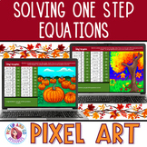 Solving One Step Equations Thanksgiving Fall Math Pixel Ar