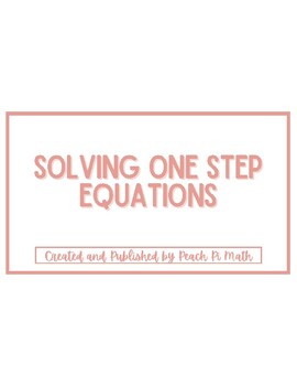 Preview of Solving One Step Equations Worksheet