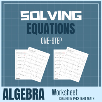 Preview of Solving One-Step Equations Worksheet