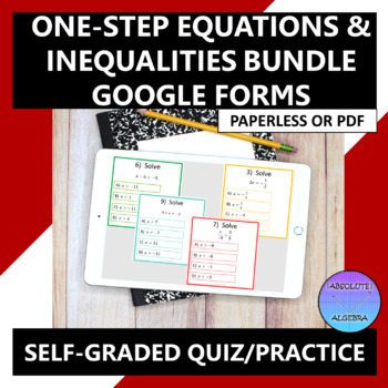 Preview of Solving One Step Equations and Inequalities Digital Bundle
