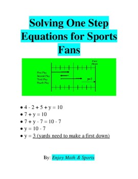 Preview of Solving One Step Equations for Sports Fans