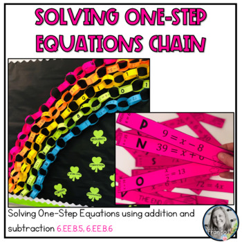 Preview of Solving One-Step Equations using Addition and Subtraction Rainbow Chain Activity