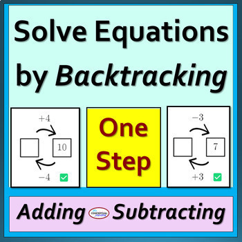 Preview of Solving One Step Equations with Addition and Subtraction Lesson - Backtracking 