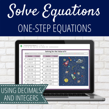 Preview of Solving One Step Equations with Decimals