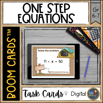 Preview of Solving One Step Equations with One Variable Boom Cards™ Digital Task Cards