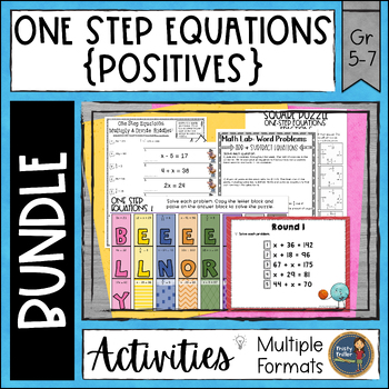 Preview of Solving One Step Equations with Positive Numbers Bundle