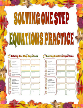 Preview of Solving One-Step Equations with Rational Numbers Practice