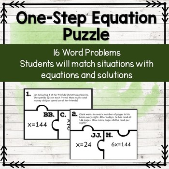solving one step word problems worksheet