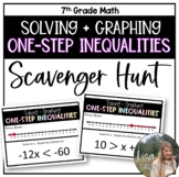 Solving One Step Inequalities Scavenger Hunt for 7th Grade Math