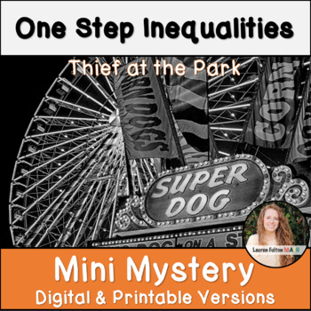 Preview of Solving One Step Inequalities Activity Mini Mystery