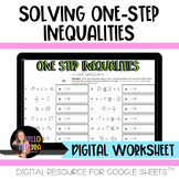 Solving One Step Inequalities Digital Worksheets (set of 3)