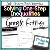 Solving One Step Inequalities Google Forms Homework Assignment