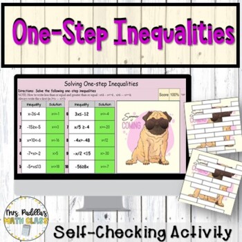 Preview of Solving One Step Inequalities Mystery Picture Activity  