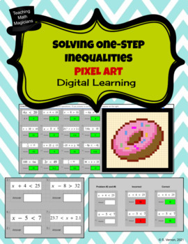 Preview of Solving One-Step Inequalities PIXEL ART - DISTANCE LEARNING (Digital Activity)