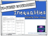 Solving One-Step Inequalities Partner Worksheet