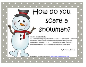 Preview of Solving One Step Inequalities - Snowman Riddle