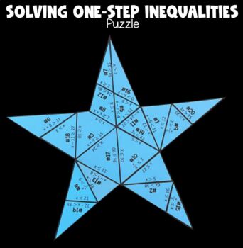 Solving One- Step Inequalities (Star- Shaped PUZZLE) by Lisa Davenport