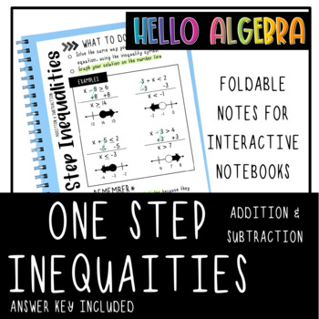Preview of Solving One Step Inequalities using Addition and Subtraction Foldable Notes