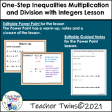 One-Step Inequalities Multiplication and Division with Int