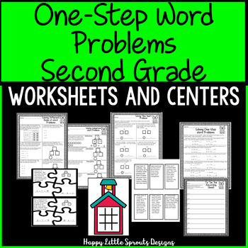 Preview of Solving One-Step Word Problems Second Grade 2.OA.A.1 and 2.OA.B.2