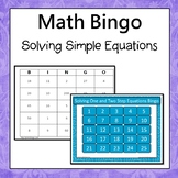 Solving One Step and Two Step Equations Bingo