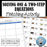 SOLVING ONE AND TWO-STEP EQUATIONS -  "MATH MATCH" CUT & P