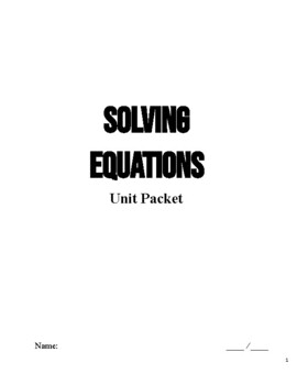 Preview of Solving One & Two Step Equations Unit