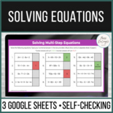 Solving One, Two, and Multi Step Equations Self Checking f