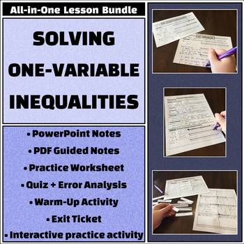 Preview of Solving One-Variable Inequalities - All-in-One Bundle - Activities and more!