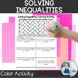 Solving One Variable Inequalities Coloring Page TEKS 8.8a 