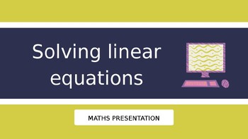 Preview of Solving One-Variable Linear Equations Math Presentation