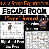 Solving One and Two Step Equations Activity: Pirate Themed