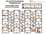 Solving One and Two Step Equations Activity: Thanksgiving 