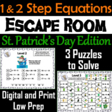 Solving One and Two Step Equations: Escape Room St. Patric