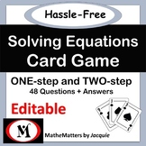 Solving One and Two Step Equations Game | EDITABLE | 7th Grade
