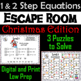 Solving One and Two Step Equations Game: Escape Room Chris