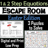 Solving One and Two Step Equations Game: Escape Room Easte