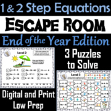 Solving One and Two Step Equations Game: Escape Room End o