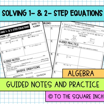 Preview of Solving One and Two Step Equations Notes