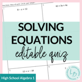 Solving One- and Two-Step Equations Quiz