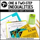 Write and Solve One & Two-Step Inequalities Scavenger Hunt