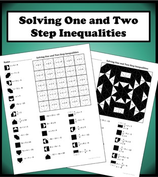 Preview of Solving One and Two Step Inequalities Color Worksheet