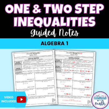 Preview of Solving One and Two Step Inequalities Guided Notes Lesson Algebra 1