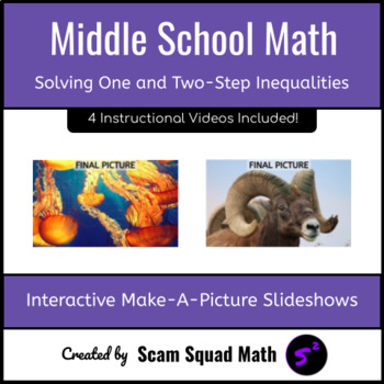 Preview of Solving One and Two-Step Inequalities Make-A-Picture Digital Worksheet