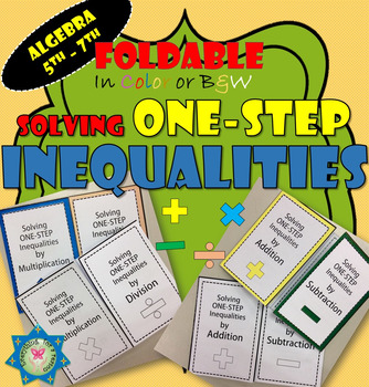 Preview of Solving One-step Inequalities Foldable PDF + EASEL